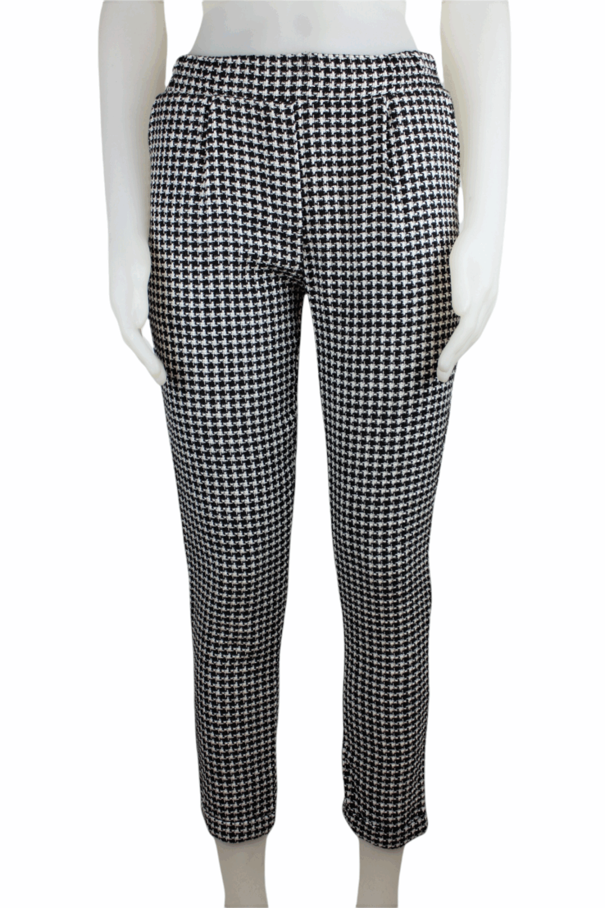 Knit houndstooth pants
